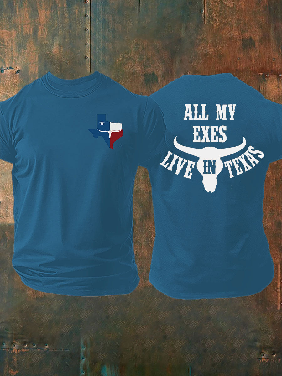 Men's All My Ex's Live In Texas Printed T-shirt