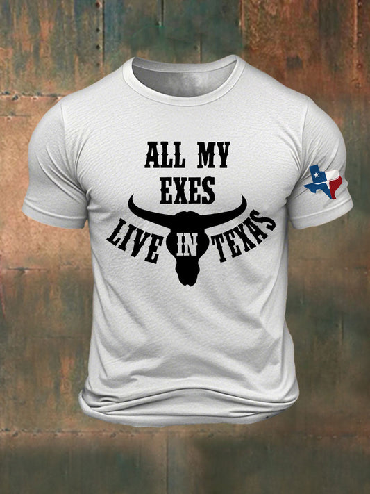 Men's All My Ex's Live In Texas Printed T-shirt