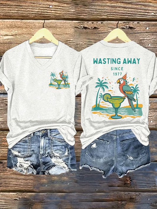 Women's Jimmy Buffett Day Iron On Short Sleeve T-Shirt