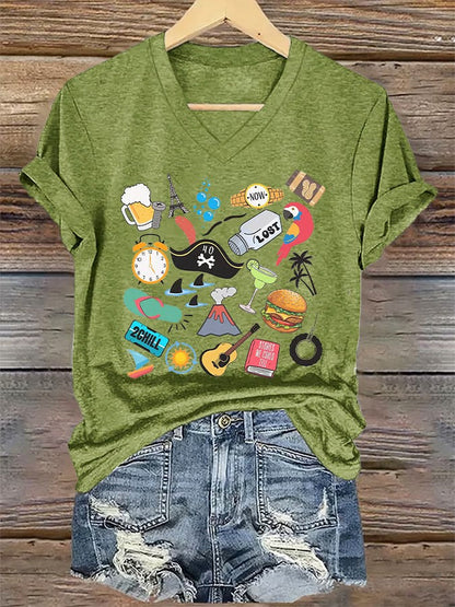 Women's Jimmy Buffett Day Iron On Short Sleeve T-Shirt