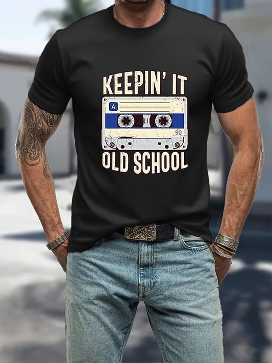 Men's Music Imitation Cotton Short-Sleeved Printed T-shirt