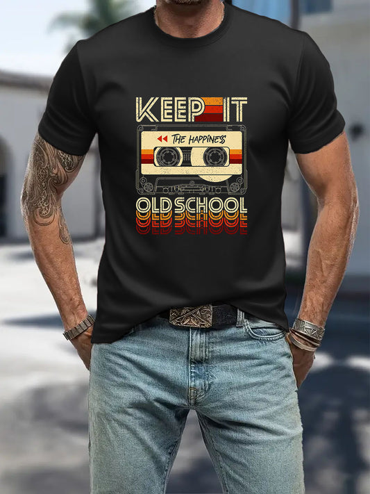 Men's Music Imitation Cotton Short-Sleeved Printed T-shirt