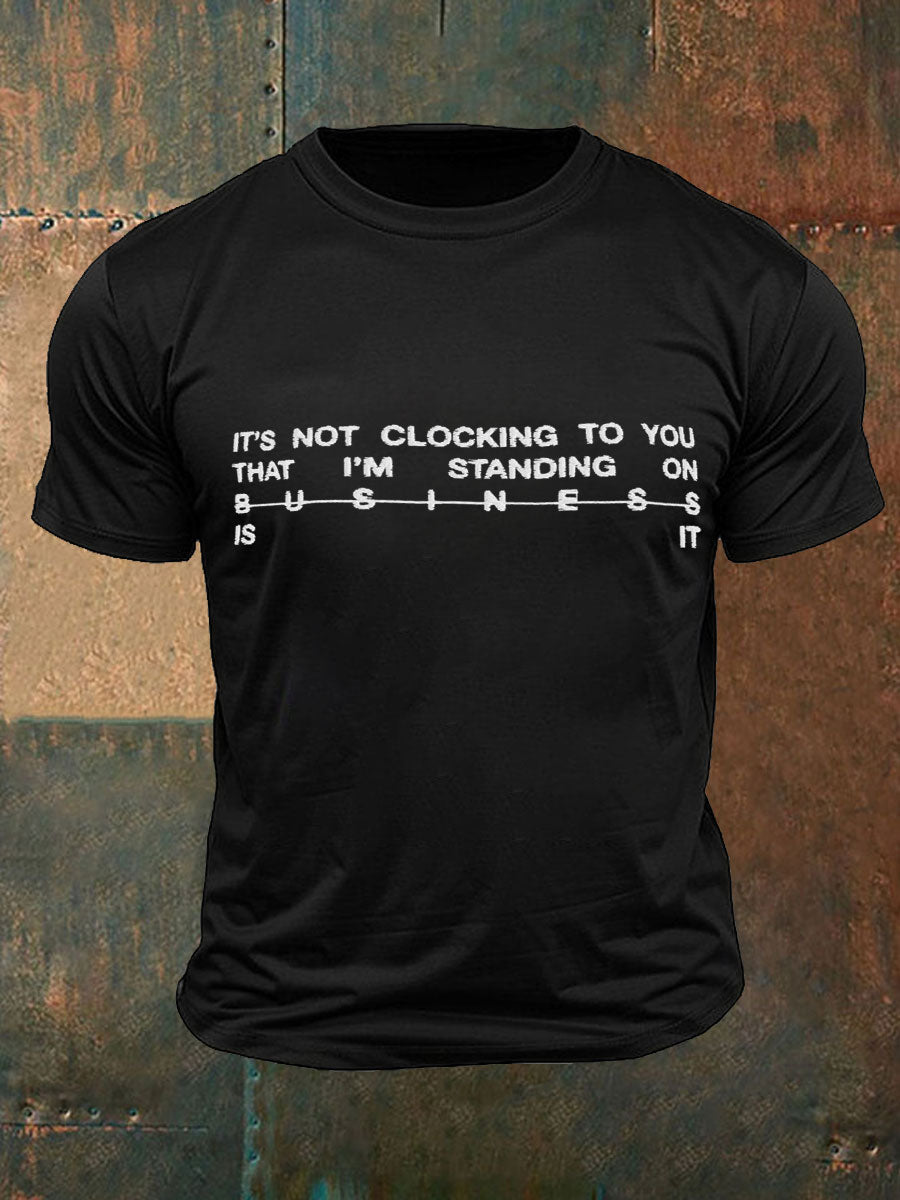 Men's Music Lover Funny Standing One Business Printed T-shirt