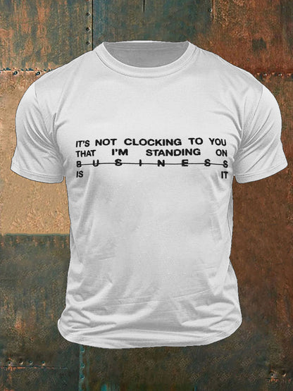 Men's Music Lover Funny Standing One Business Printed T-shirt