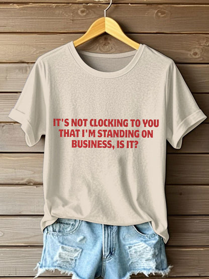 Women's Music Lover Funny Standing On Business Printed T-Shirt