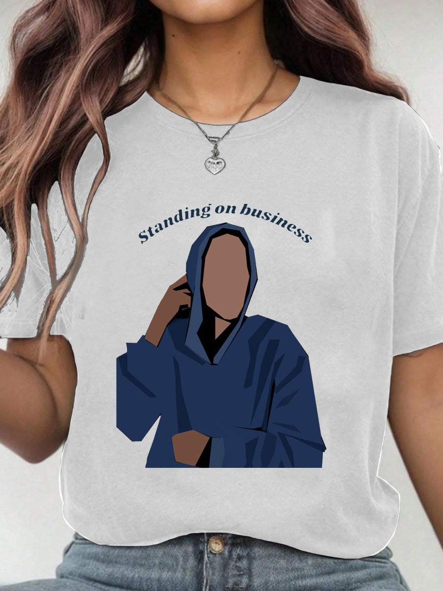 Women's Music Lover Funny Standing One Business Printed T-Shirt