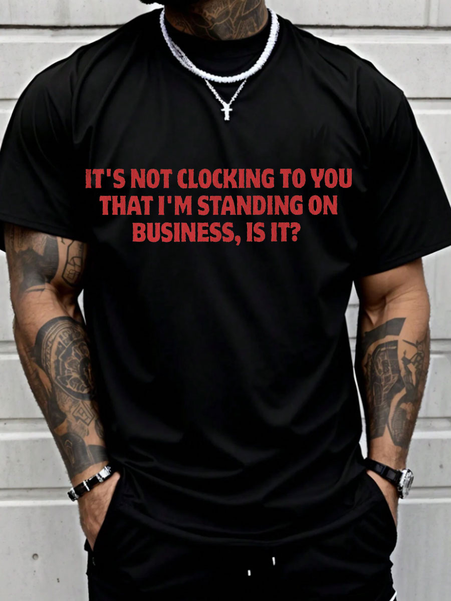 Men's Music Lover Funny Standing One Business Printed T-shirt