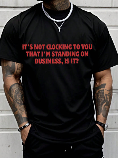 Men's Music Lover Funny Standing One Business Printed T-shirt