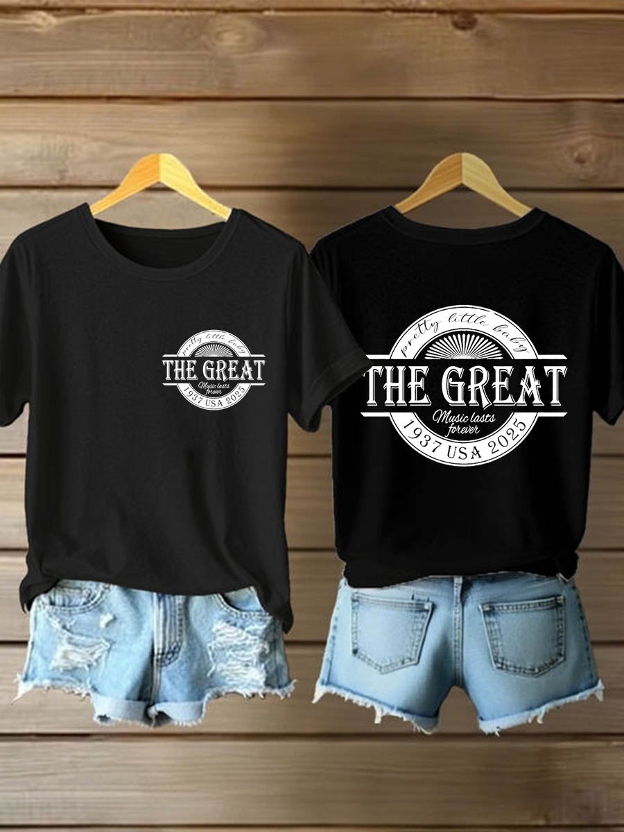 Women's Music Short-Sleeved Printed T-shirt