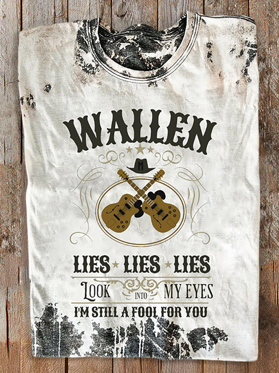 Women's Wallen Lies Lies Lies Printed Short Sleeve T-Shirt
