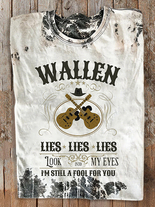 Women's Wallen Lies Lies Lies Printed Short Sleeve T-Shirt