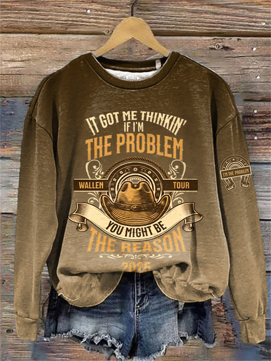 Women's Wallen I'm The Problem Printed Casual Long Sleeve Sweatshirt