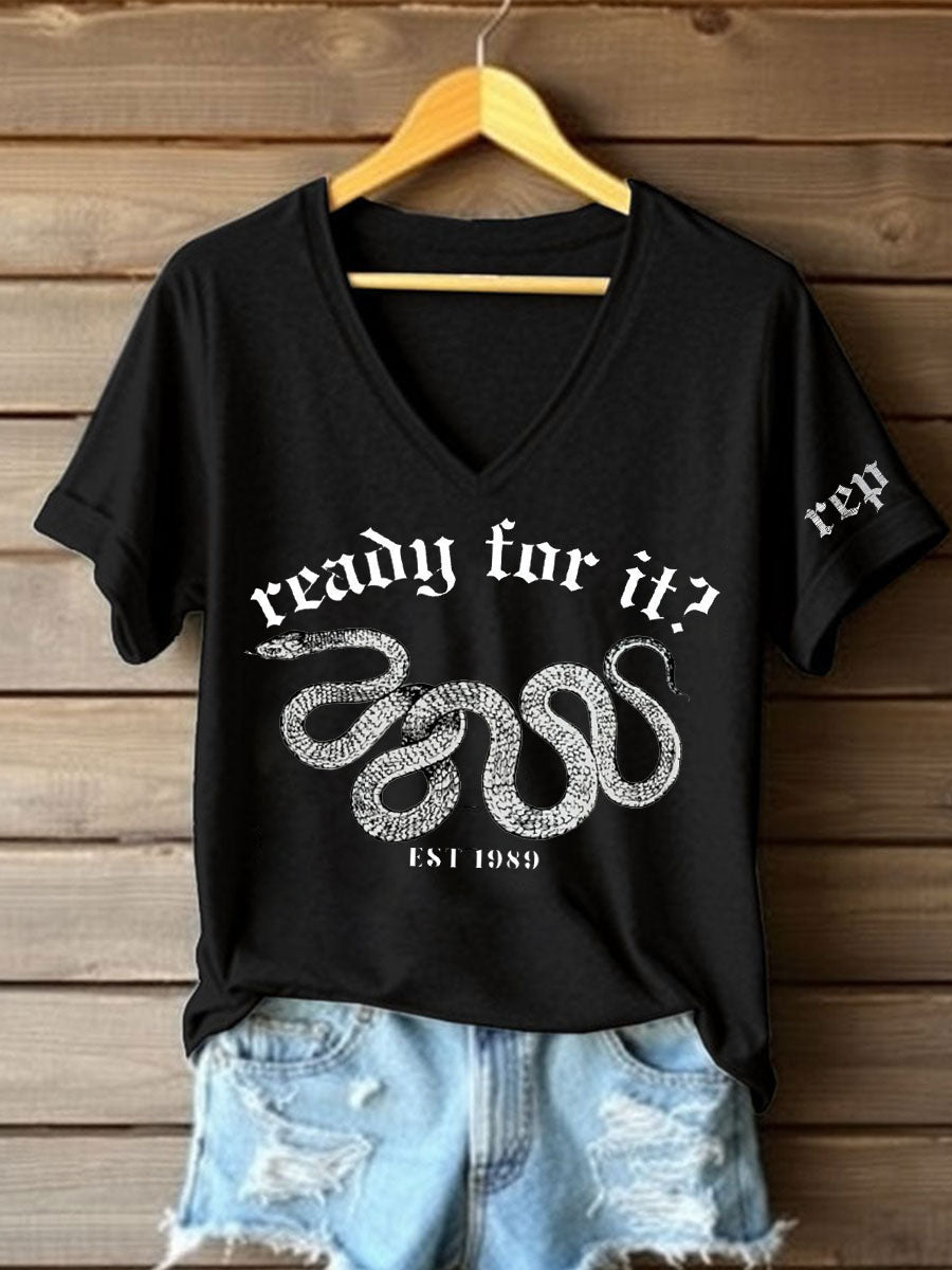 Women's Snake Album Ready For It? Printed T-shirt