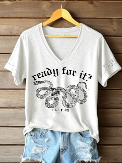 Women's Snake Album Ready For It? Printed T-shirt