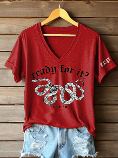 Women's Snake Album Ready For It? Printed T-shirt