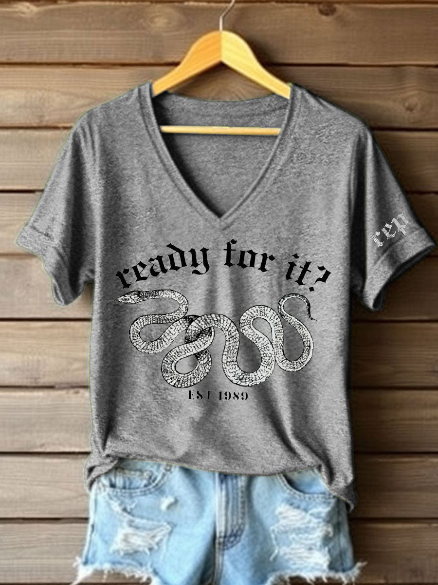 Women's Snake Album Ready For It? Printed T-shirt