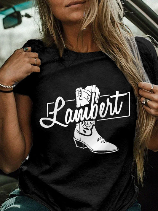 Women's Cowgirls Print Country Music Fan T-Shirt