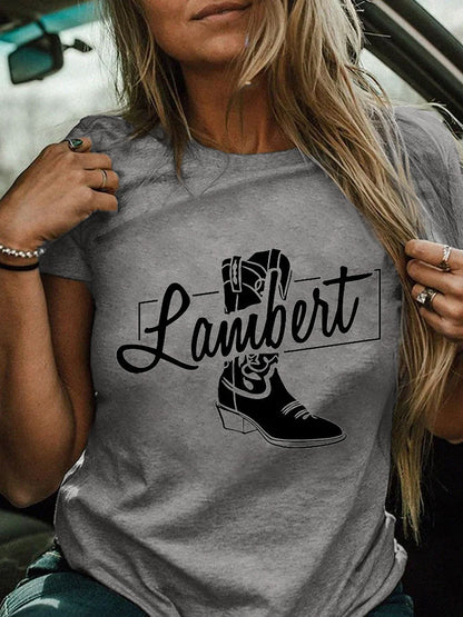 Women's Cowgirls Print Country Music Fan T-Shirt