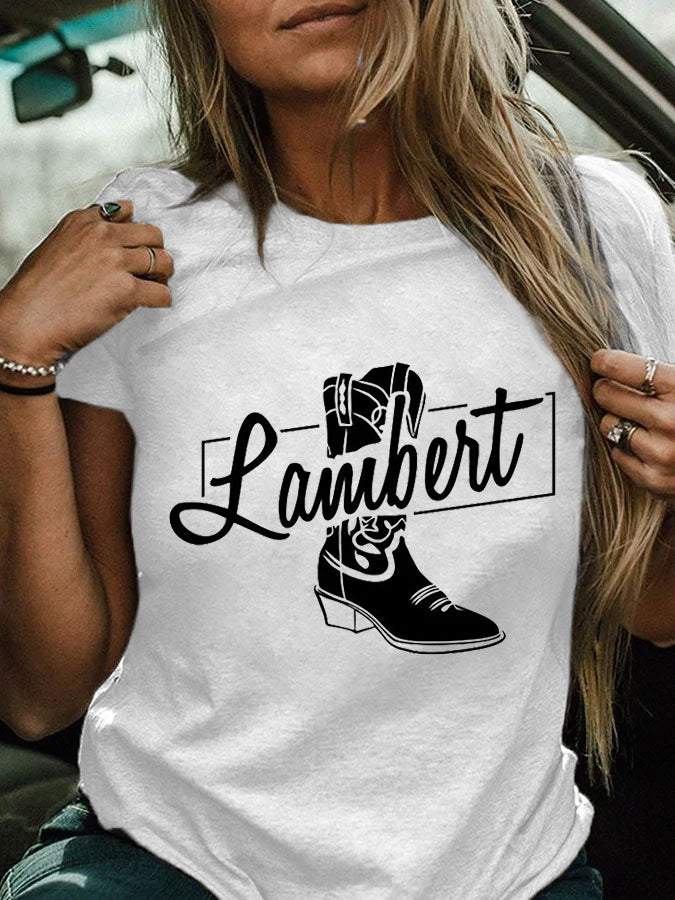 Women's Cowgirls Print Country Music Fan T-Shirt