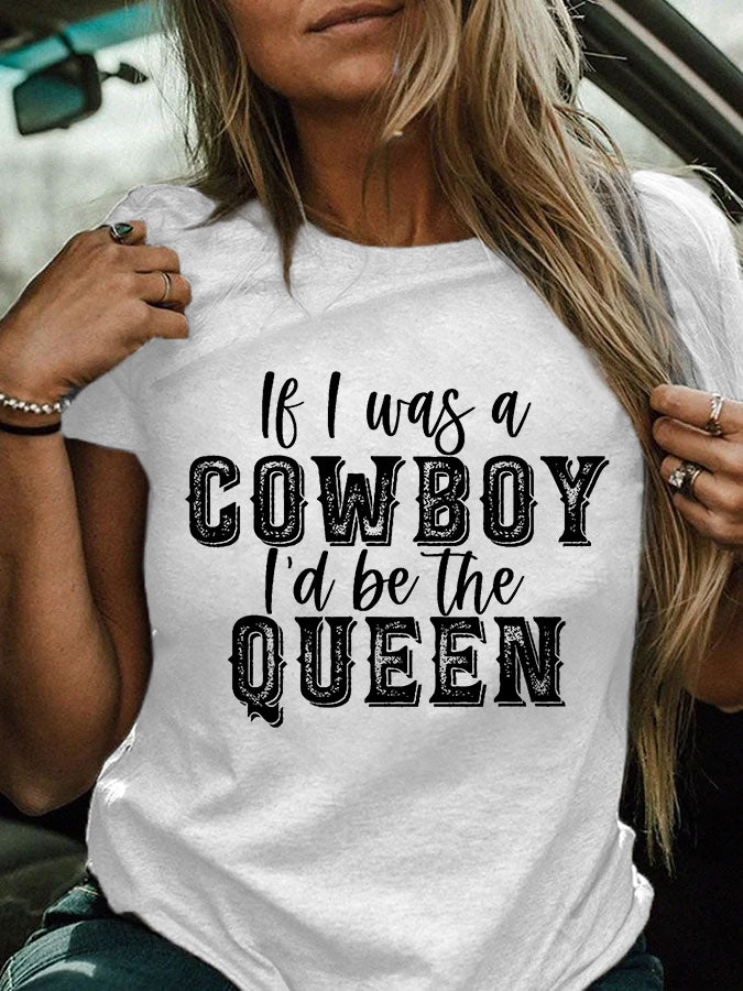 Women's Cowgirls Print Country Music Fan T-Shirt