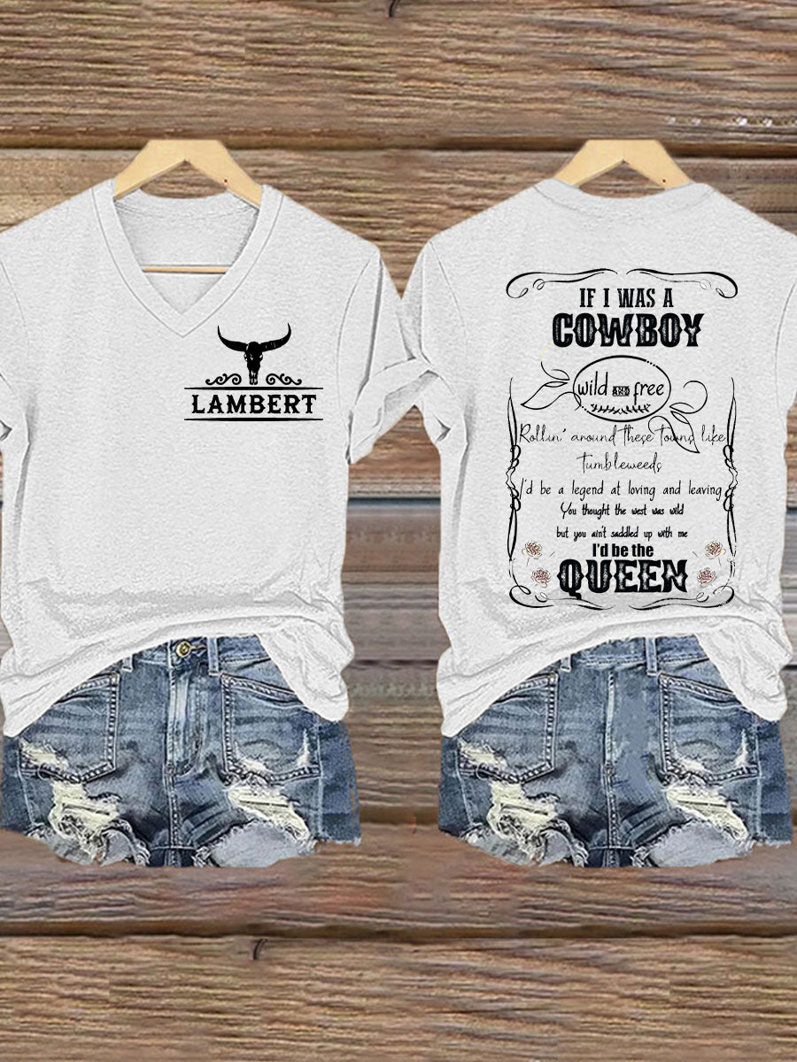 Women's Cowgirls Print Country Music Fan T-Shirt