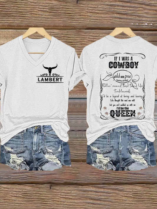 Women's Cowgirls Print Country Music Fan T-Shirt