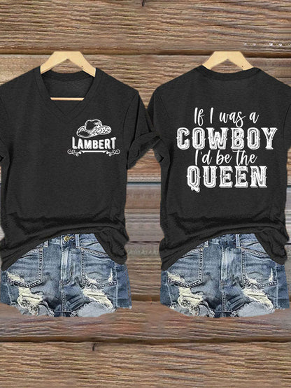 Women's Cowgirls Print Country Music Fan T-Shirt