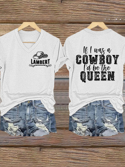 Women's Cowgirls Print Country Music Fan T-Shirt