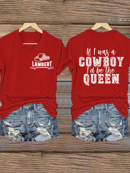Women's Cowgirls Print Country Music Fan T-Shirt