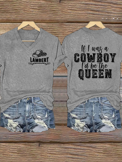 Women's Cowgirls Print Country Music Fan T-Shirt