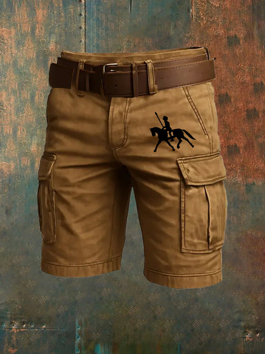 Men's Retro Vacation Business Art Print Casual Shorts