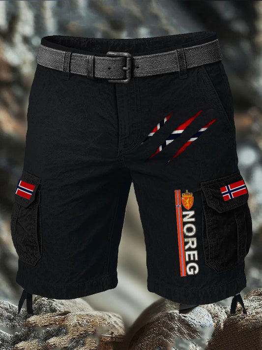 Men's Norway Flag Printed Shorts