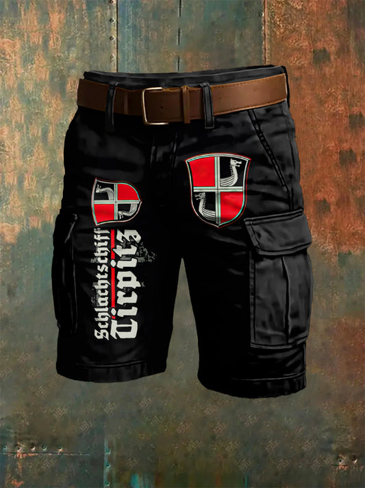 Men's Dragon Ship Art Print Overalls Shorts