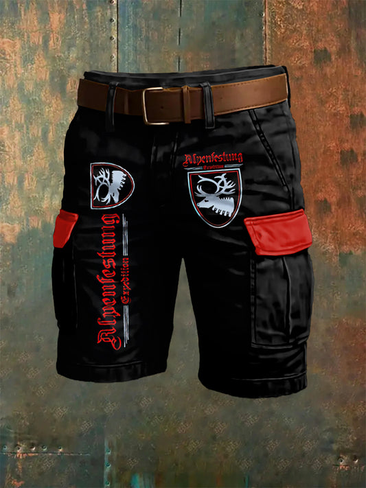 Men's Bucks-Truppe Art Print Overalls Shorts