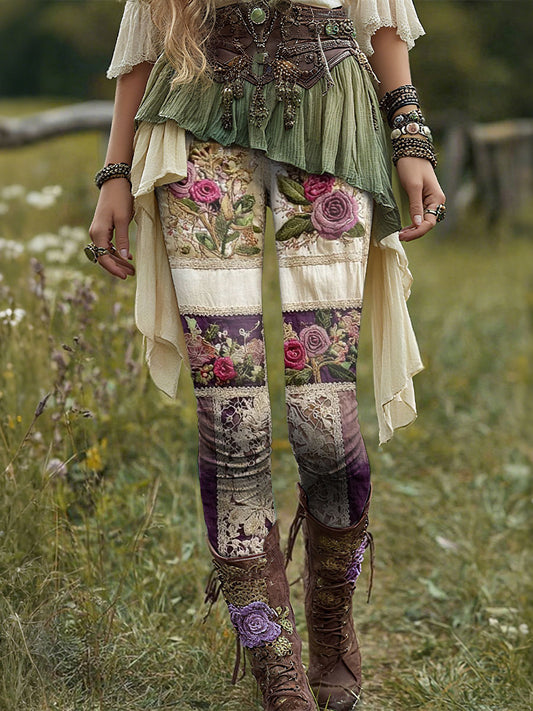 Women's botanical floral print leggings