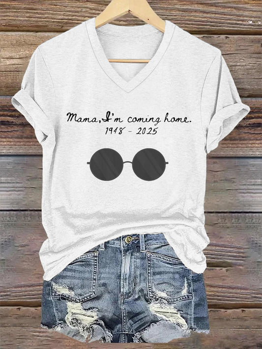 Women's Mama I'm Coming Home Rock Legend Memorial Tee