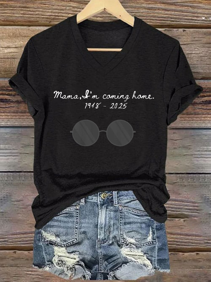 Women's Mama I'm Coming Home Rock Legend Memorial Tee