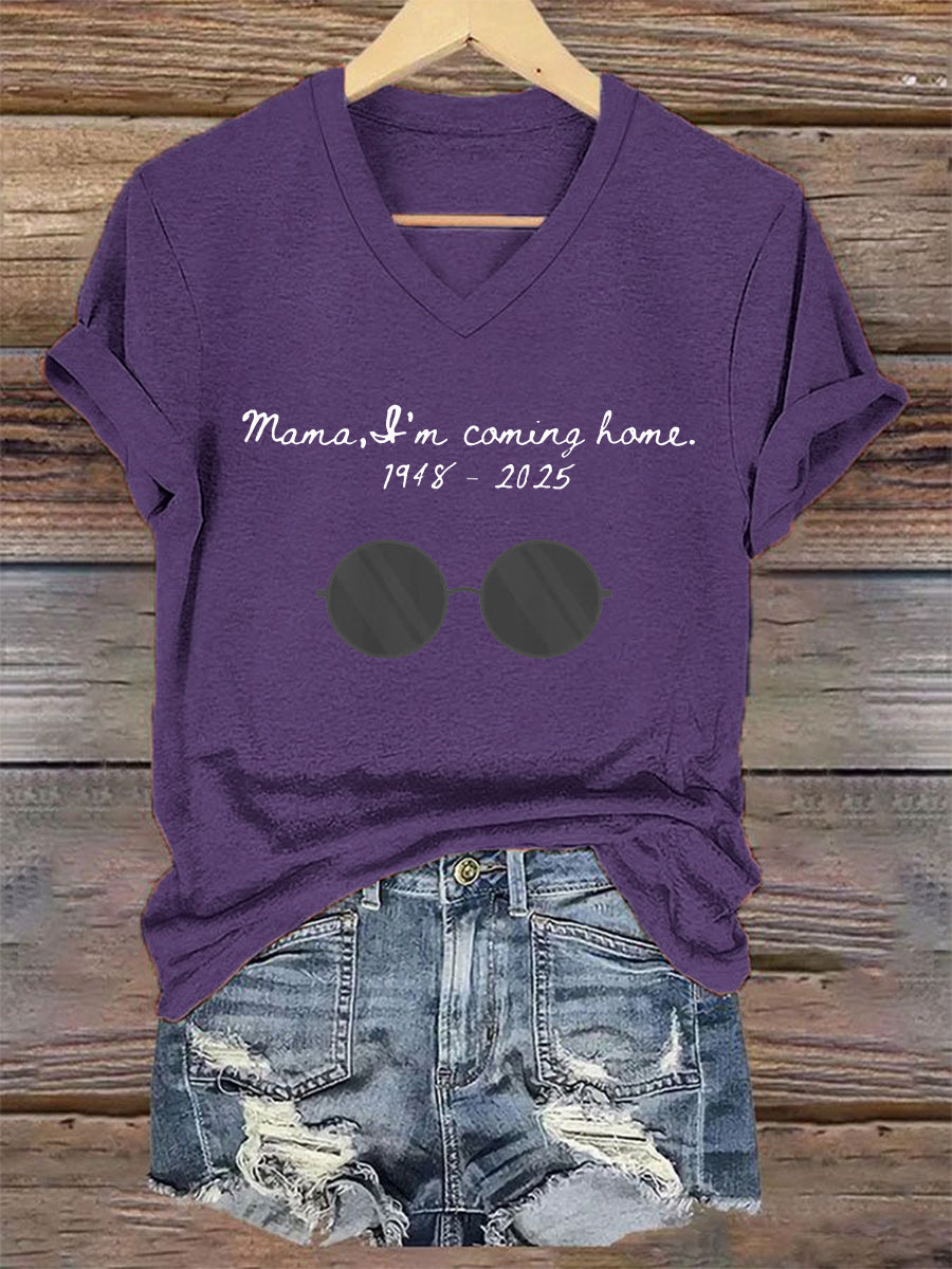 Women's Mama I'm Coming Home Rock Legend Memorial Tee