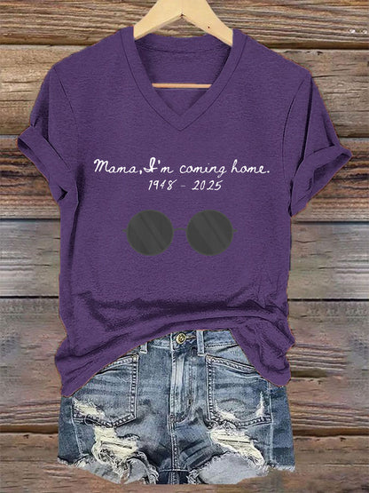 Women's Mama I'm Coming Home Rock Legend Memorial Tee