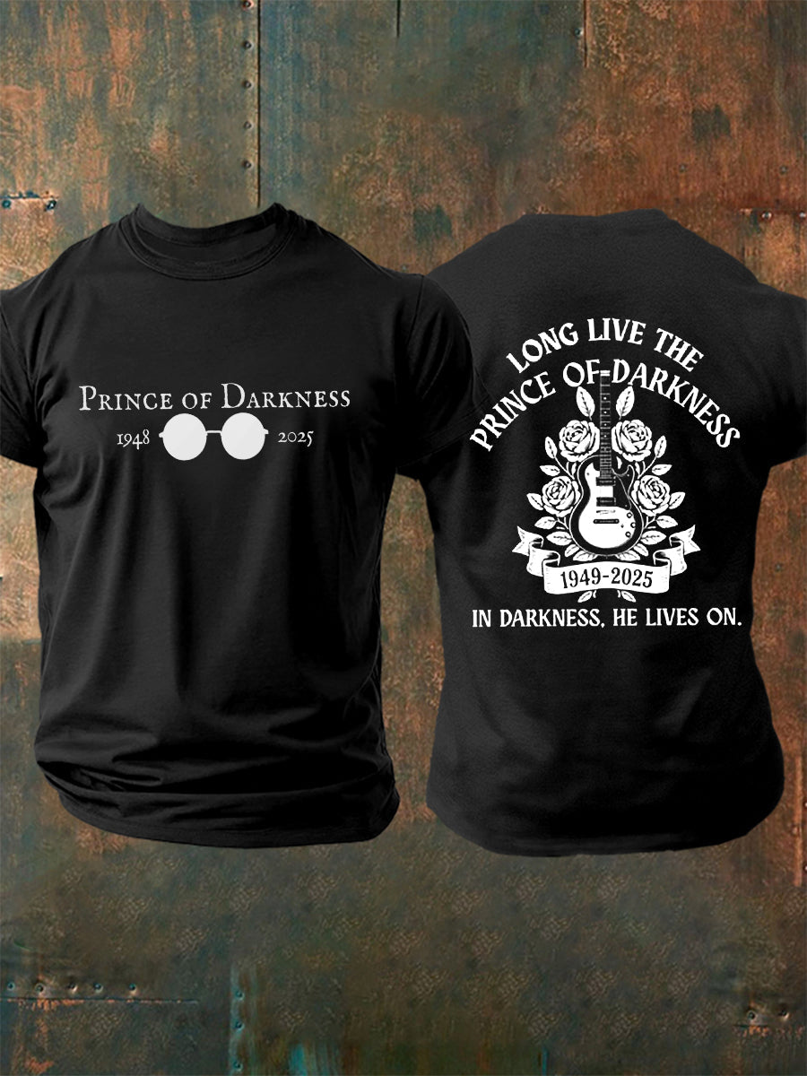 Men's Prince Of Darkness Forever Rip Legend  Memorial Short Sleeve Tee
