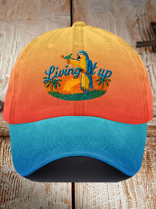 Unisex Jimmy Buffett Day Living It Up Print Hat