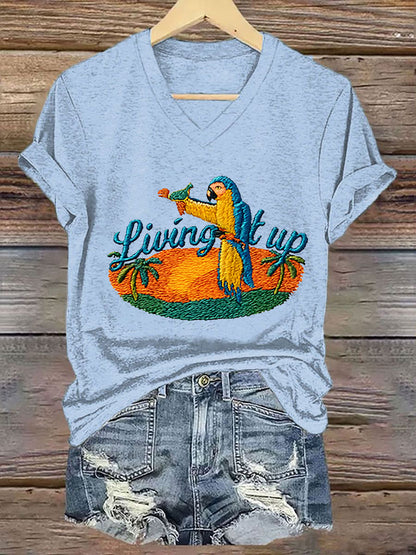 Women's Jimmy Buffett Day Living It Up Short Sleeve T-Shirt
