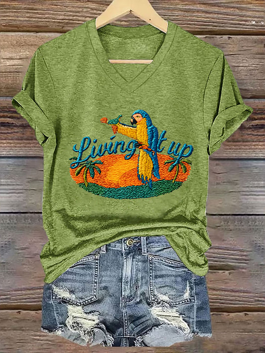 Women's Jimmy Buffett Day Living It Up Short Sleeve T-Shirt