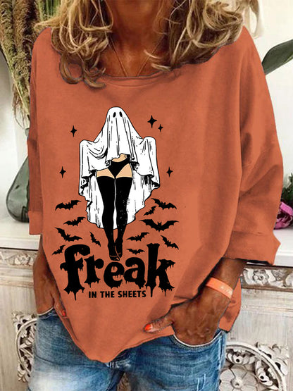 Women's Retro Funny Halloween Freak In The Sheets Sweatshirt