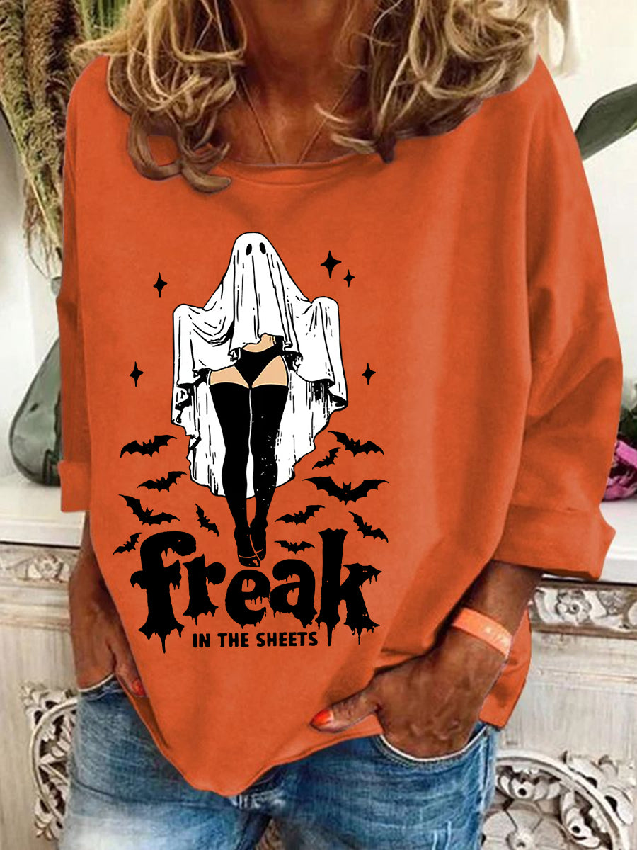 Women's Retro Funny Halloween Freak In The Sheets Sweatshirt
