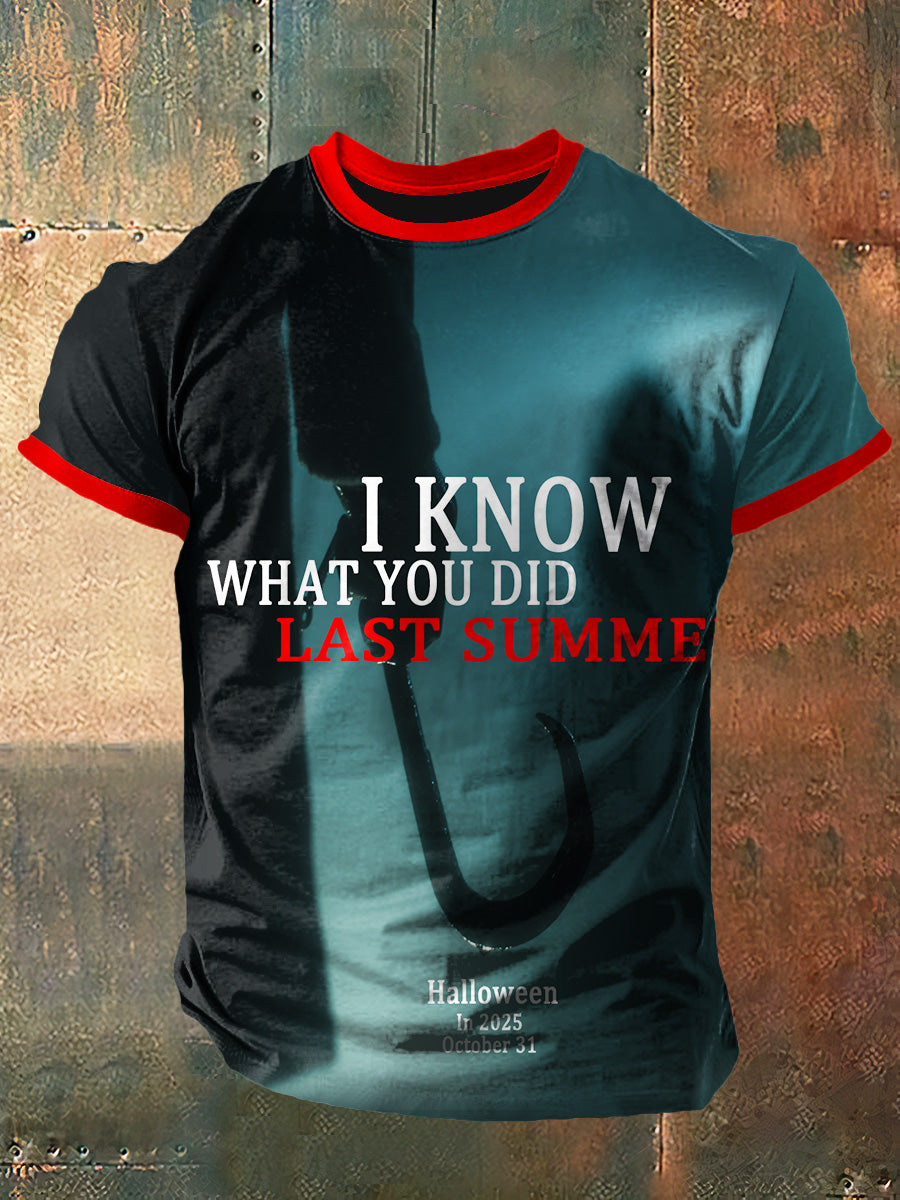 I Know What You Did Print Vintage Fashion Short Sleeve T-Shirt
