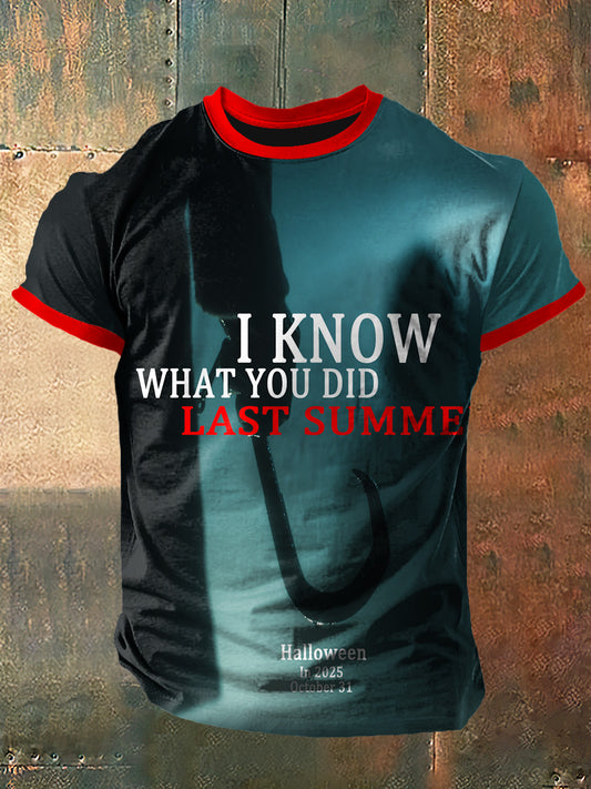 I Know What You Did Print Vintage Fashion Short Sleeve T-Shirt