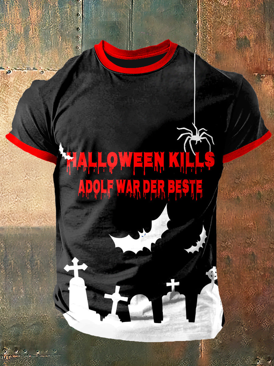 Men`s Adolf Wer Der Beste Print Vintage Fashion Short Sleeve T-Shirt