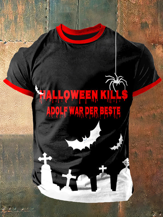 Men`s Adolf Wer Der Beste Print Vintage Fashion Short Sleeve T-Shirt