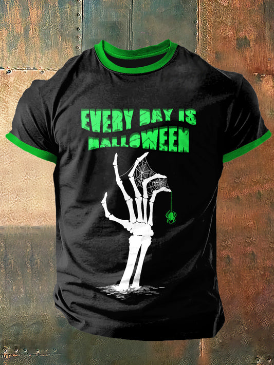 Men`s Everyday Is Halloween Print Vintage Fashion Short Sleeve T-Shirt